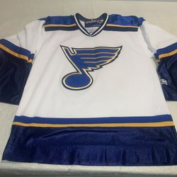 Ccm St. Louis Blues Mic Jersey Mens Medium Clean Vintage NHL 90s NHL White Vtg