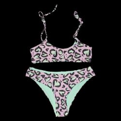 New 2-piece Animal Print Bikini Swimsuit Set 
