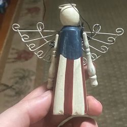 Vintage Patriotic Americana Angel Ornament