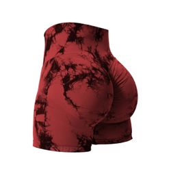 NEW Red Tie-Dye Butt Shape Up Shorts