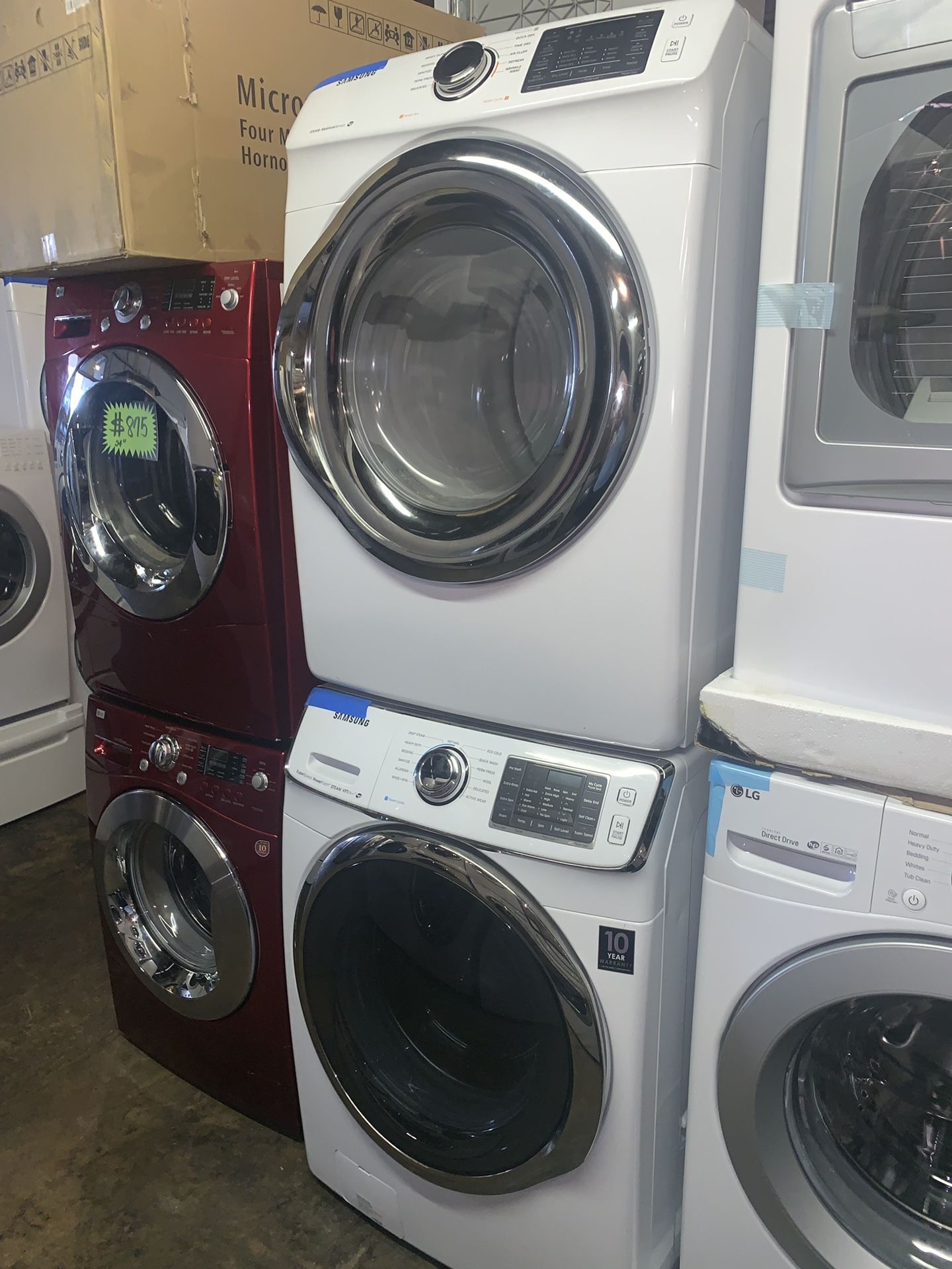 Samsung front load steam washer & electric dryer matching set used-like new conditions with 4 months warranty