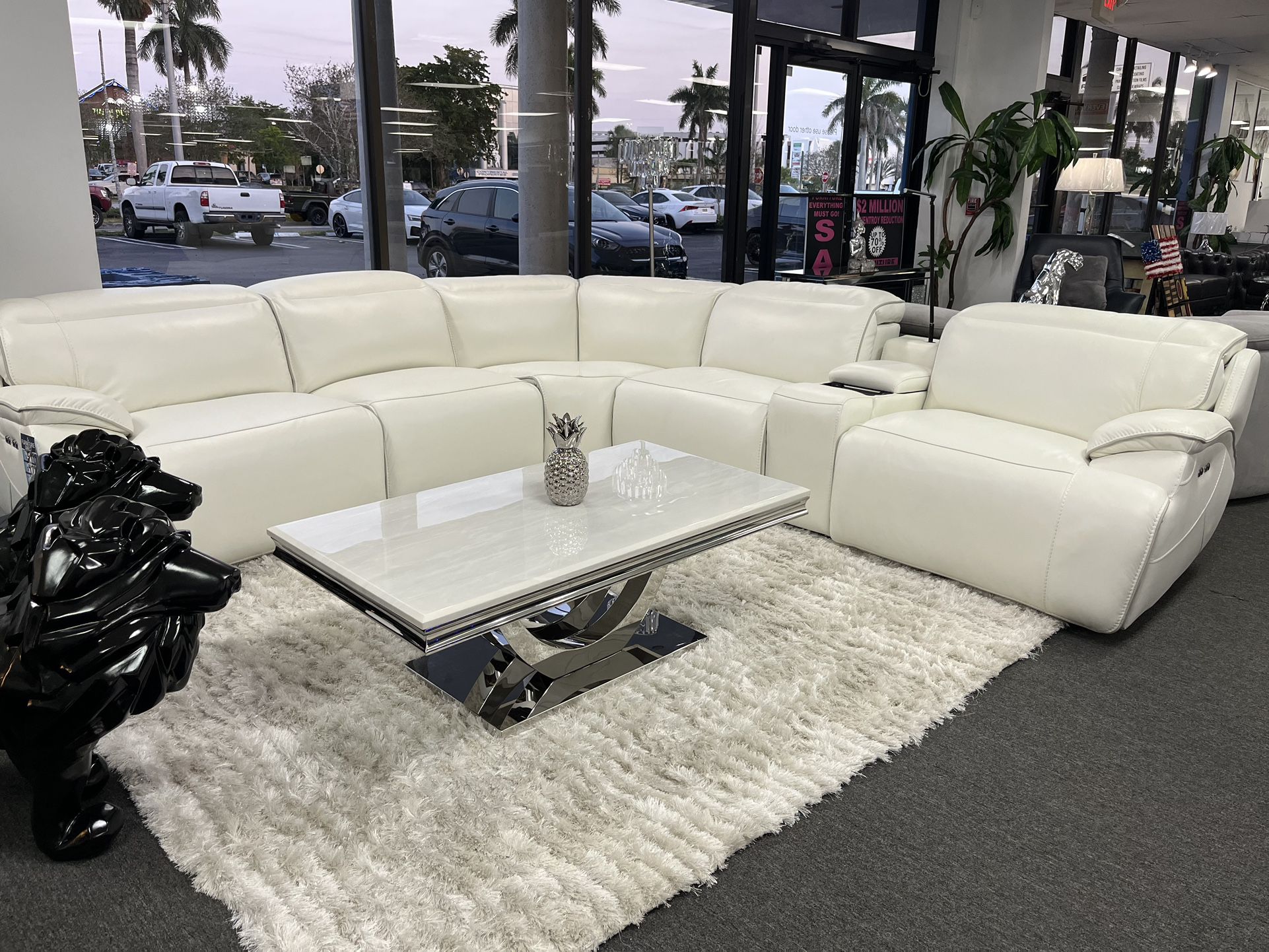 😱😱 Mothers Day Special On Power Leather Zero Gravity Sectional!! $3799 😱😱