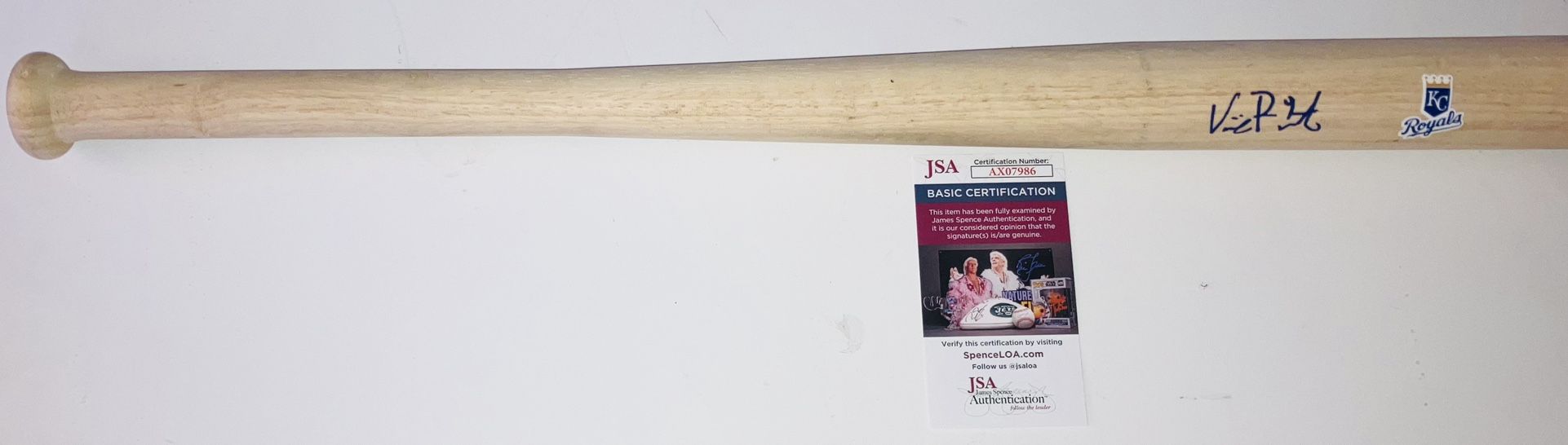 VINNIE PASQUANTINO SIGNED AUTOGRAPH KANSAS CITY ROYALS 18” BASEBALL BAT JSA COA!