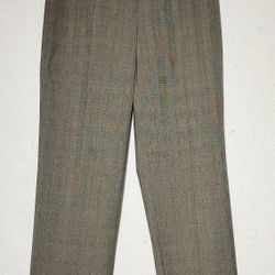 Rafaella Petite 10 P Pants Gray Plaid Trousers Flat Front Career Slacks.