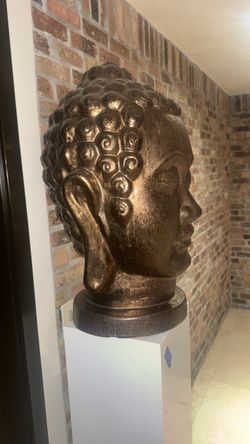 Large Decorative METAL Buddha Head Sculpture with stand โ $675