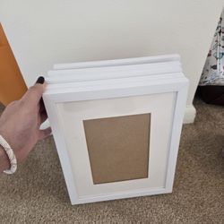 5 White Photo Frames
