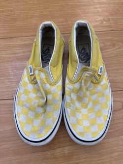 Checkered Yellow-White Slip-on Vans W6 (M4.5)