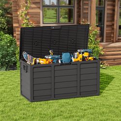 Black Solaura 75-gallon outdoor storage deck box