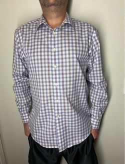 Men's Plaid Button-Down Dress Shirt