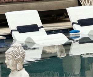 White In-Pool Lounge Chairs – Set of 2