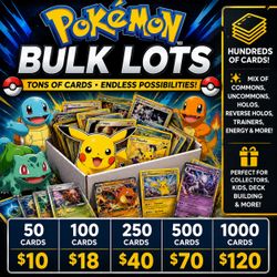 Pokémon Bulk Card Lots | Holos, Reverse Holos, EX & More | Pick Your Size