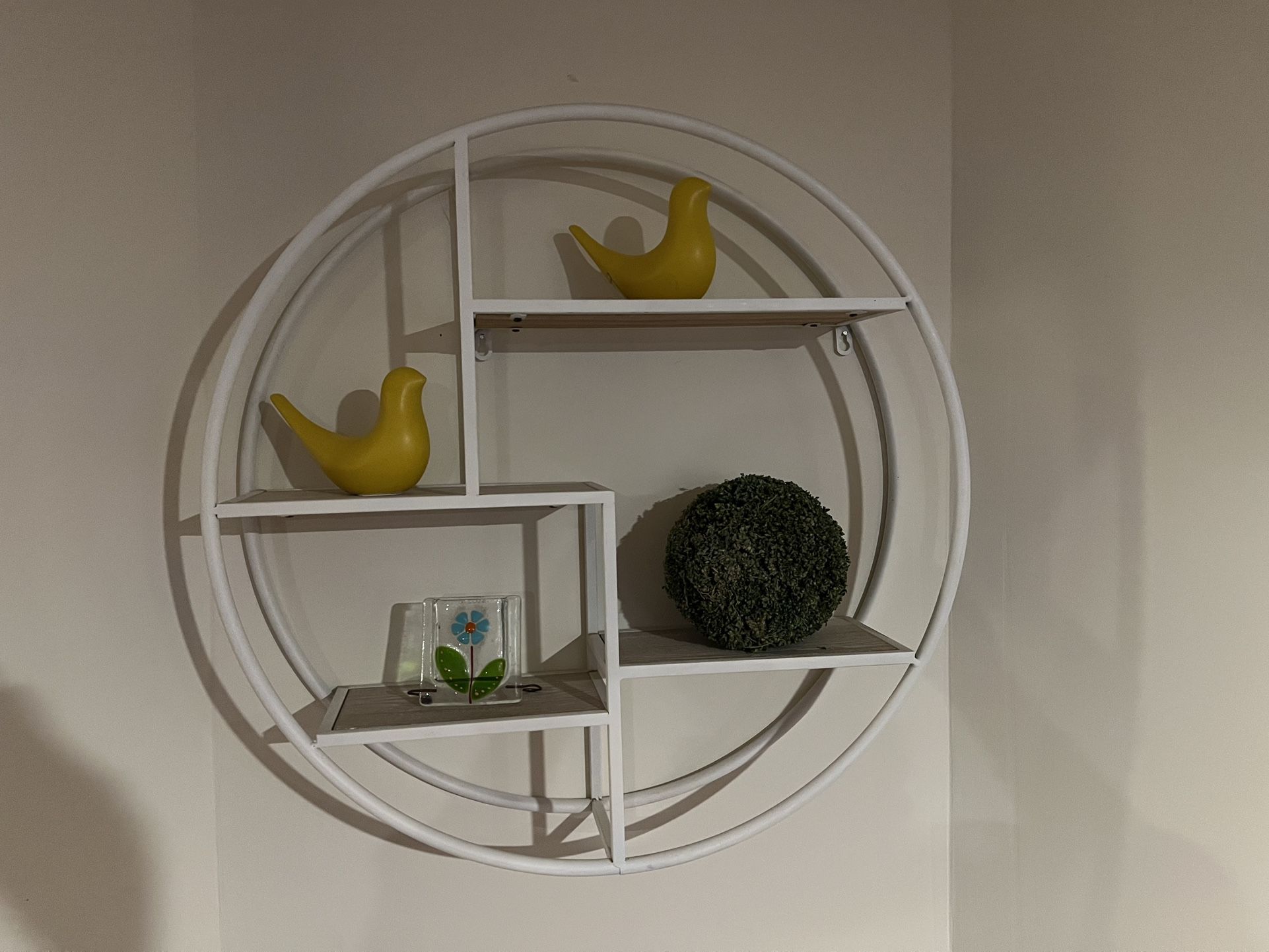 Modern Round Wall Shelf (White) — Make Me an Offer