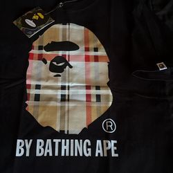 Black burberry bape shirt