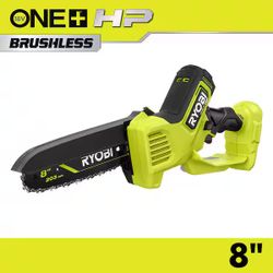 RYOBI ONE+ HP 18V Brushless 8 in. Battery Compact Pruning Mini Chainsaw (Tool Only)