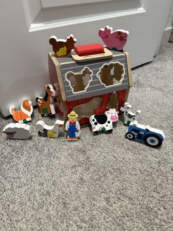 Melissa & Doug Wooden Take-Along Sorting Barn Toy