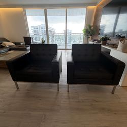 Designer Black Arm Chairs - Set of 2