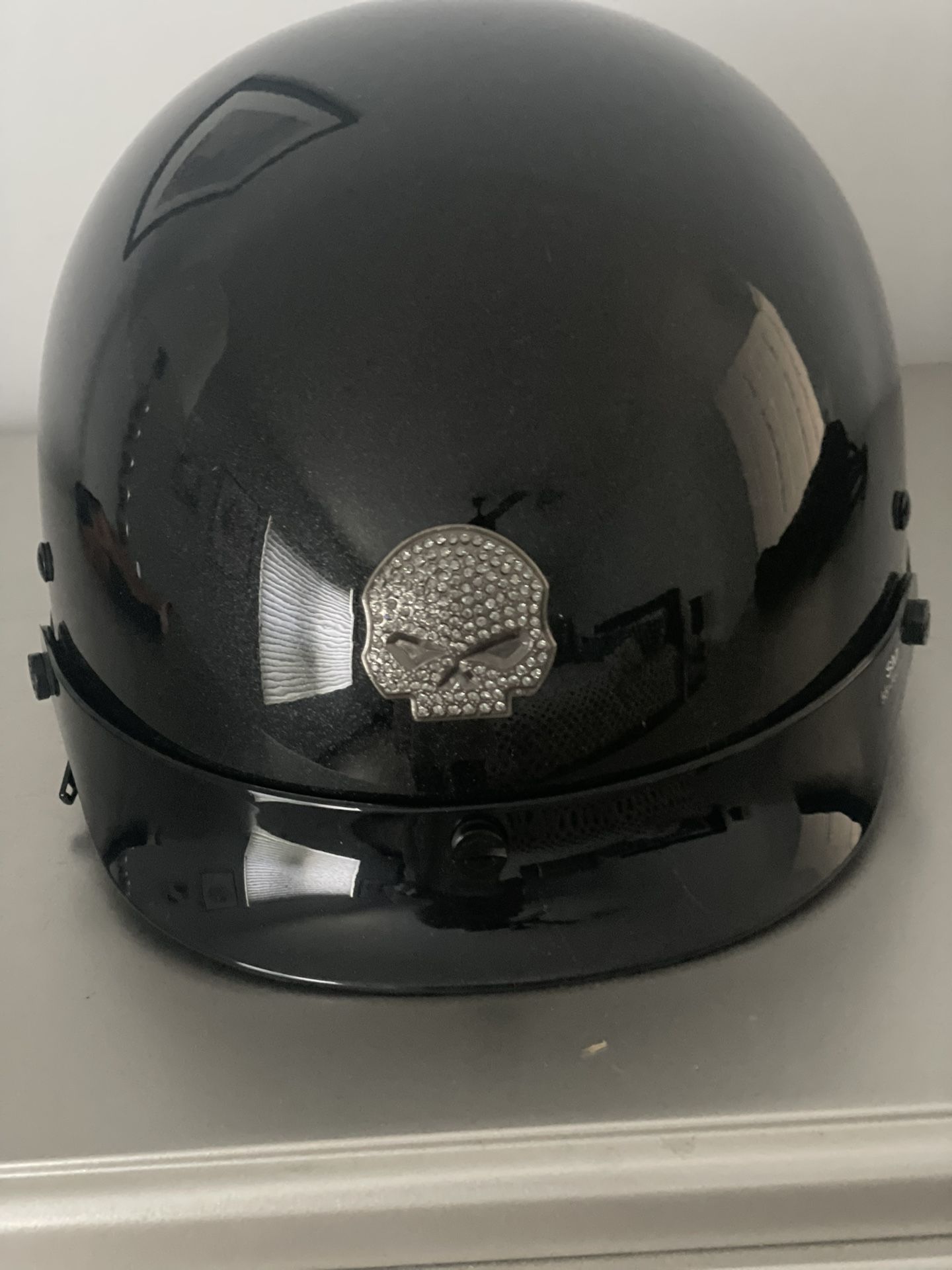 Womens Harley Helmet With Crystal Skull
