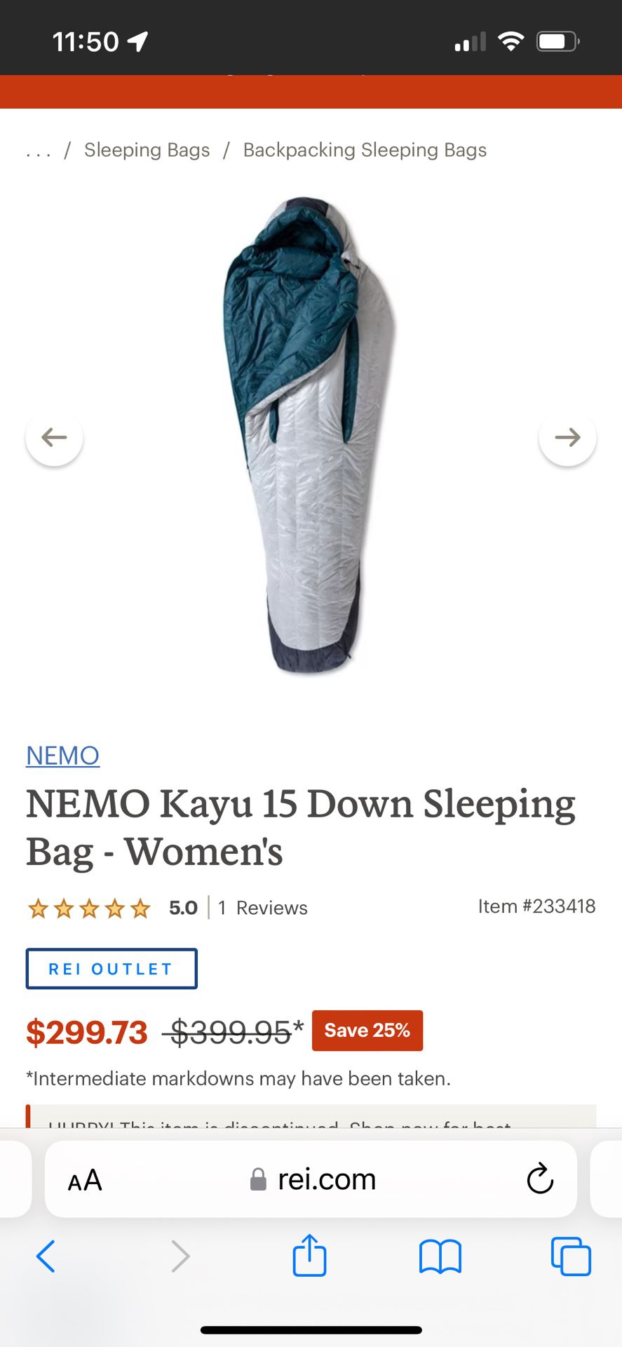 New Nemo Kayu 15 Sleeping Bag