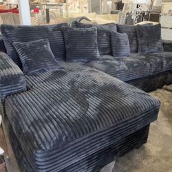 Brand New Super Plush Corduroy Lined Sectional Set