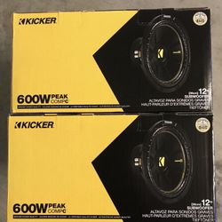 Kicker CompC 12” Subwoofer 600 Watts Max Brand New 100 Each 