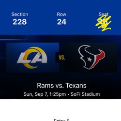 Rams v Texans Sec 228 row 24  (2) Tickets $190 Ea