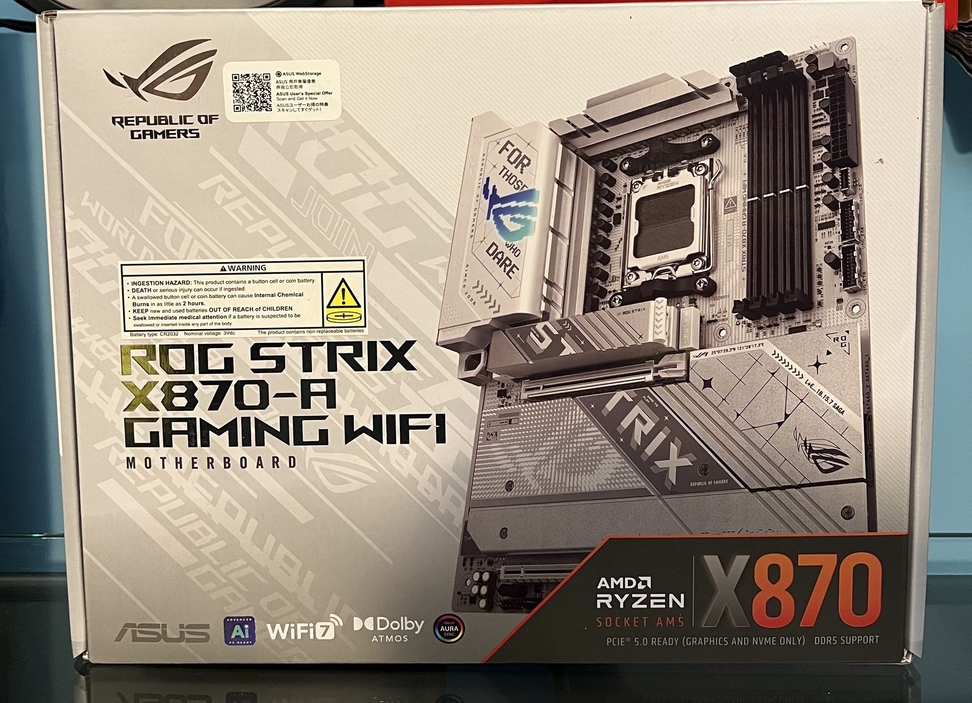 ASUS ROG Strix X870-A Gaming WiFi ATX Motherboard AMD AM5 DDR5 PCIe 5.0
