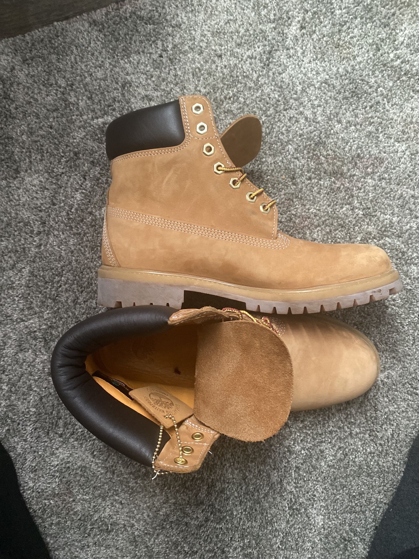 Tan Timbs (with timb tag)
