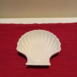 Vintage Japanese Scallop Shell Ceramic Dish