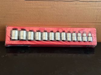 Snap-on Tools 13 pc 1/2" Drive 6-Point SAE Flank Drive® Shallow Socket Set (3/8-1-1/8")
