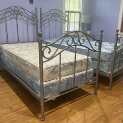 2 Antique Iron Twin Bed Frames – Cape Cod