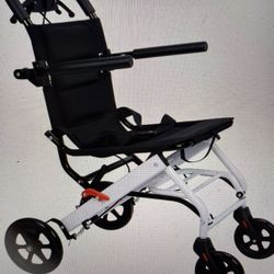 ‏Ultra-Lightweigh Foldable Transport Wheelchair 