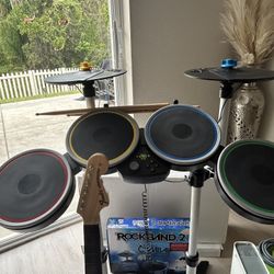 XBOX 360 with  Rock Band 2 Set