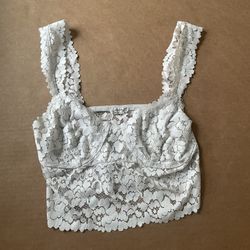 Free People Intimately White Floral Lace Bralette Size Medium