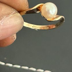 10K Pearl Ring