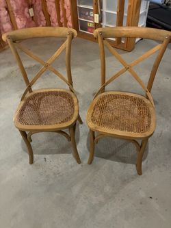 2 solid wood chairs