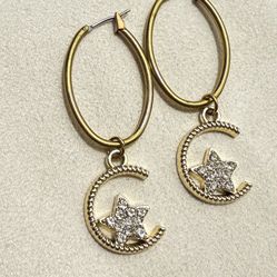 Hoop Earrings Star Charm