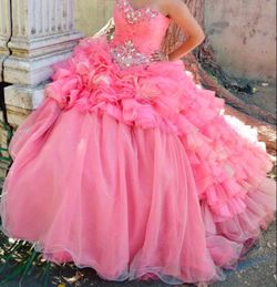 2 Piece Coral Quinceañera Dress