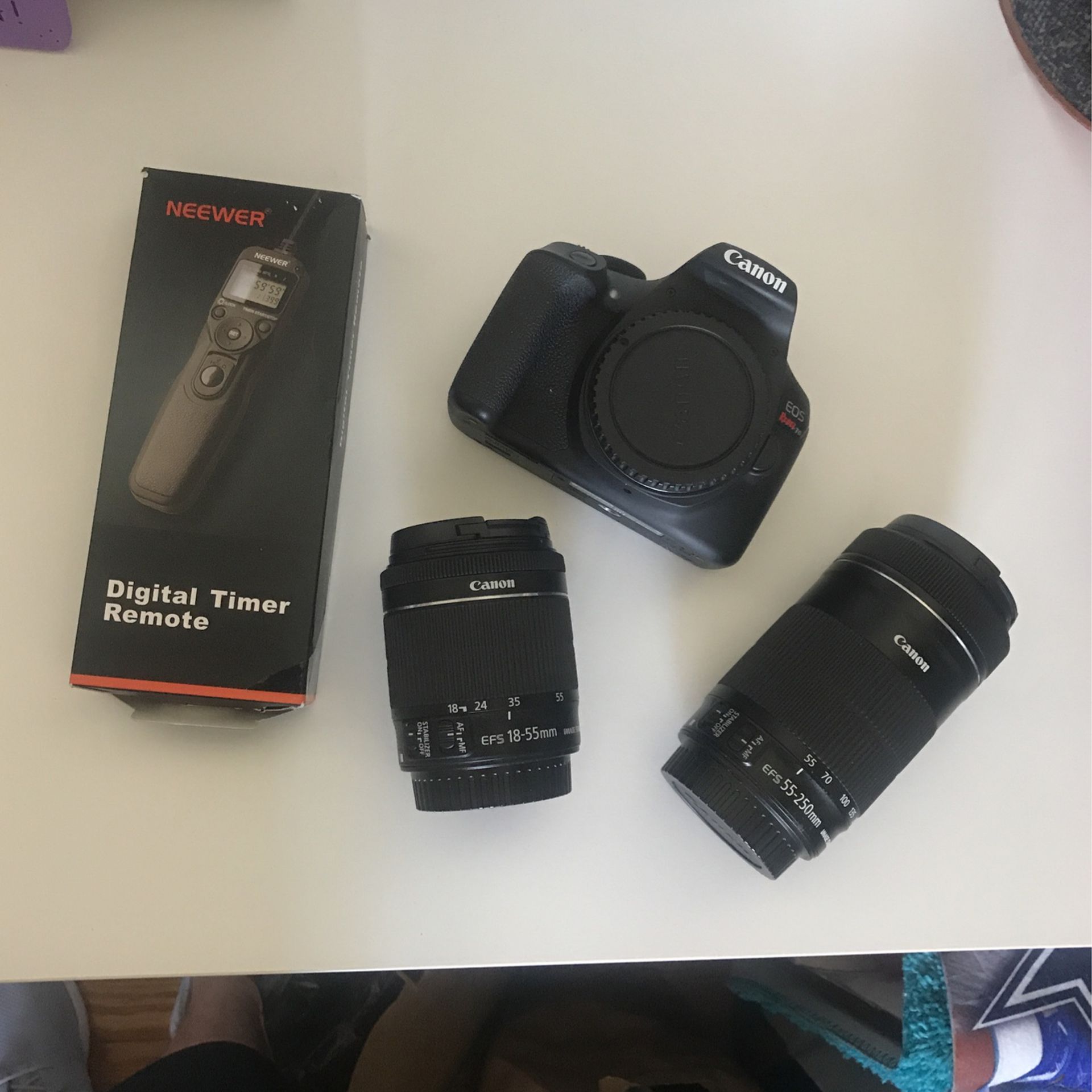 Canon Rebel T6 W/Backpack and Accessories