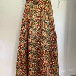 Gold Print Maxi Skirt