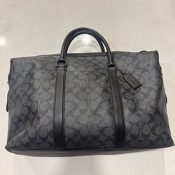 Grey Coach Monogram Duffle Bag