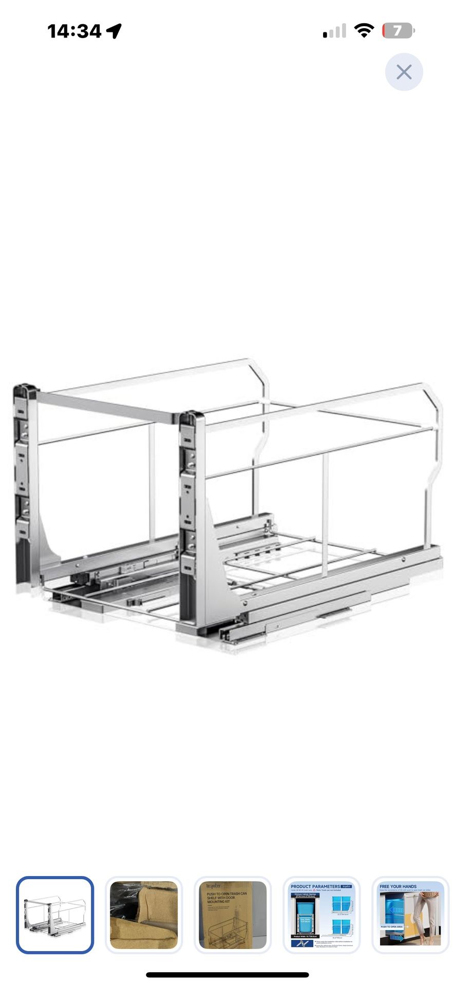 Pull Out Trash Can Under Cabinet with Push to Open Slides