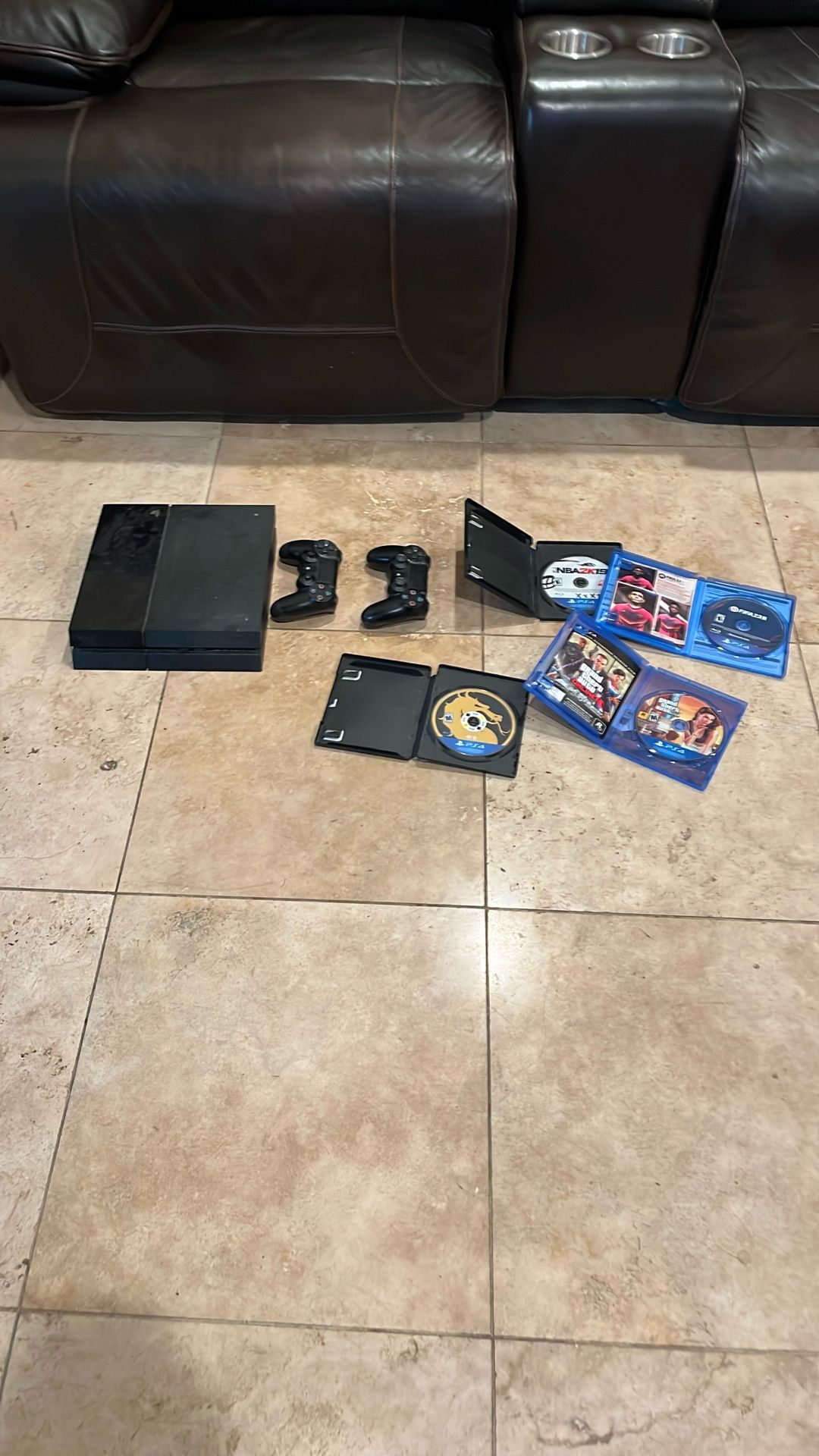 PS4 Slim Two Remotes  NBA 2k 19 GTA V5 Mortal Combat FIFA 23