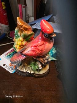Ceramic Cardinal Bird Figurine