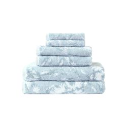 Tommy Bahama - Bath Towels, 100% Soft & Absorbent Cotton With Yarn-Dyed Loops, Medium Weight Bathroom Towels (Shadow Hibiscus Blue, 6 Piece)