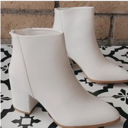 White Ankle Boots Size 5.5 $5