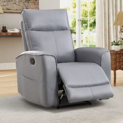 Reclining chair Gray Soft Faux Leather