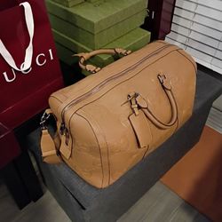Gucci Jumbo GG Beige Duffle Bag