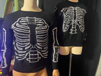 Black Skeleton Knit Sweater