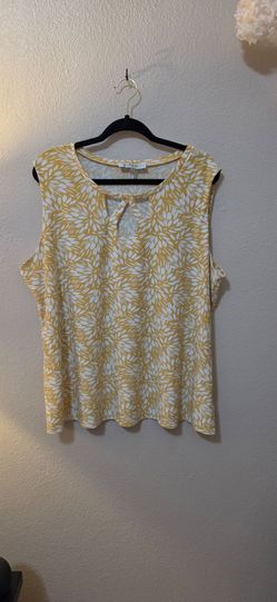 Kasper Sleeveless Floral Print Top