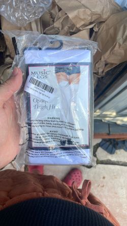 Music legs brand- Leggings -opaque White Thigh Hi